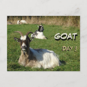 Cute Goats Cust. Text Goat Day Briefkaart
