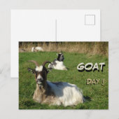 Cute Goats Cust. Text Goat Day Briefkaart (Voorkant / Achterkant)