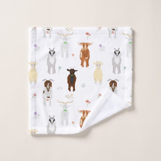 Cute Goats Farm Animals Bad Handdoek (Wasdoekje)