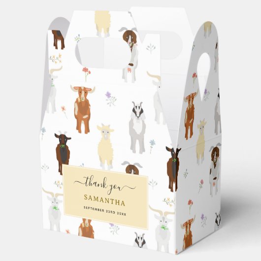 Cute Goats Farm Animals Bedankdoosjes (Geopend)