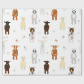 Cute Goats Farm Animals Cadeaupapier (Vlak)