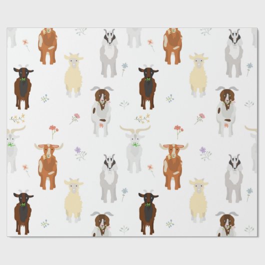 Cute Goats Farm Animals Cadeaupapier (Vlak)