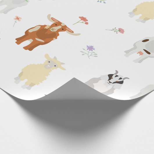 Cute Goats Farm Animals Cadeaupapier (Hoek)