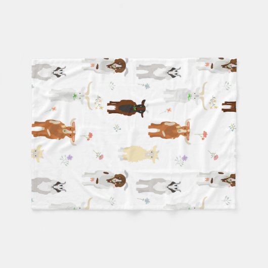 Cute Goats Farm Animals Fleece Deken (Voorkant (Horizontaal))