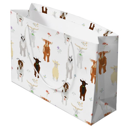 Cute Goats Farm Animals Groot Cadeauzakje (Achterkant Gekanteld)