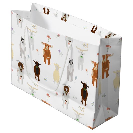 Cute Goats Farm Animals Groot Cadeauzakje (Voorkant Gekanteld)