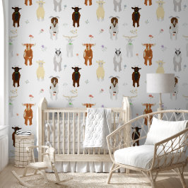 Cute Goats Farm Animals Kids Bedroom Playroom Behang