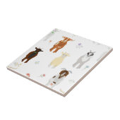 Cute Goats Farm Animals Kids Seamless Pattern Tegeltje (Zijkant)