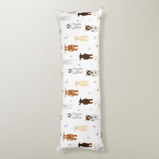 Cute Goats Farm Animals Lichaamskussen (Achterkant (Verticaal))