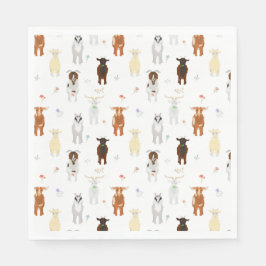 Cute Goats Farm Animals Servet