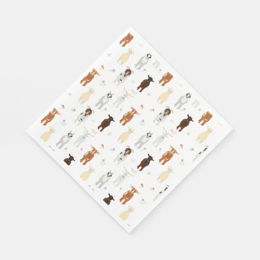 Cute Goats Farm Animals Servet (Hoek)