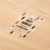 Cute Goats Farm Party Animals Goat Birthday Theme Acryl Uitnodigingen (Laagn)