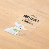 Cute Goats Farm Party Animals Goat Birthday Theme Acryl Uitnodigingen (Laagn)