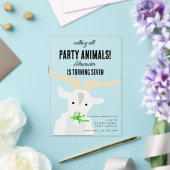 Cute Goats Farm Party Animals Goat Birthday Theme Acryl Uitnodigingen (Insitu (Huwelijk))