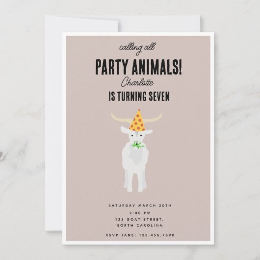 Cute Goats Farm Party Animals Goat Birthday Theme Kaart (Voorkant)