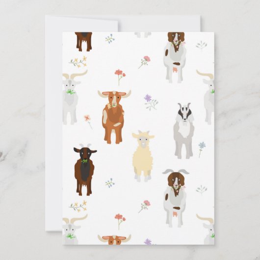 Cute Goats Farm Party Animals Goat Birthday Theme Kaart (Achterkant)