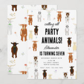 Cute Goats Farm Party Animals Goat Birthday Theme Kaart (Voorkant / Achterkant)