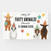 Cute Goats Farm Party Animals Goat Birthday Theme Spandoek (Horizontaal)