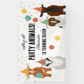 Cute Goats Farm Party Animals Goat Birthday Theme Spandoek (Verticaal)