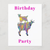Cute Goats Girls 2e verjaardag roze Flyer (Achterkant)