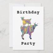 Cute Goats Girls Birthday Party Colorful (Achterkant)