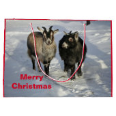 Cute Goats SneeuwfotoKerstmis Groot Cadeauzakje (Achterkant)