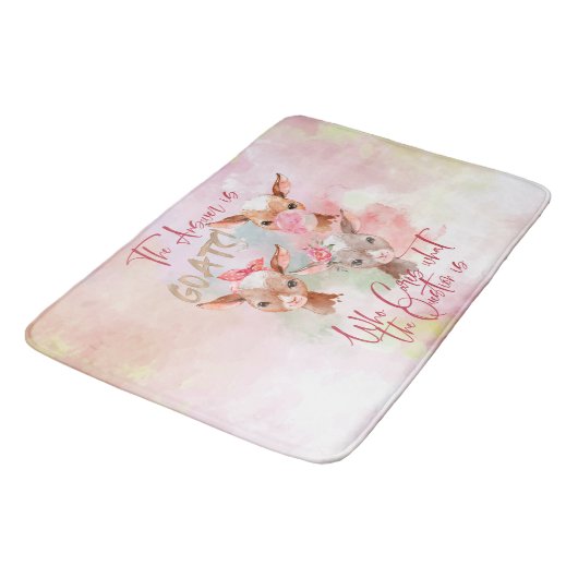 Cute GOATs | Waterverf Het antwoord is geiten Badmat (Gekanteld)