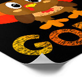 Cute Gobble Gobble Turkey Lgrim Little Boys Thanks Poster (Hoek)