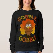 Cute Gobble Gobble Turkey Pilgrim Little Boys Than Trui (Voorkant)