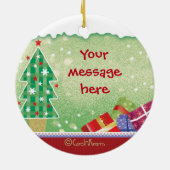 Cute Godson, Santa, Deer & Cadeaus, Kerstmis Keramisch Ornament (Achterkant)