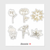 Cute Gold Abstract Flowers Part2 Sticker (Vel)