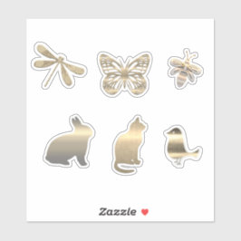 Cute Gold Animals Insects Sticker