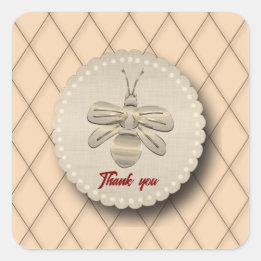 Cute Gold Bee Gift Vierkante Sticker