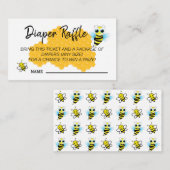Cute Gold Bee Hive Baby shower Diaper Raffle Game Informatiekaartje (Voorkant / Achterkant)