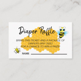 Cute Gold Bee Hive Baby shower Diaper Raffle Game Informatiekaartje