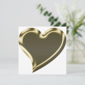 Cute gold big hart Valentijnsdag card (Staand voorkant)