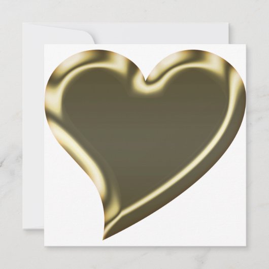 Cute gold big hart Valentijnsdag card (Voorkant)