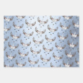 Cute Gold Blue Roos Gold Unicorn Patters Inpakpapier Vel (Voorkant 2)