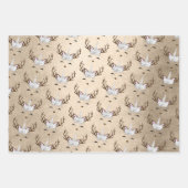 Cute Gold Blue Roos Gold Unicorn Patters Inpakpapier Vel (Voorkant)