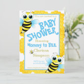 Cute Gold Blue Yellow mammie om Baby shower te wor Kaart (Staand voorkant)