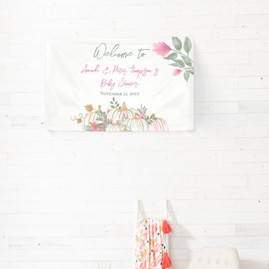 Cute Gold Blush Roze pomkin Little Baby shower Spandoek (Insitu)