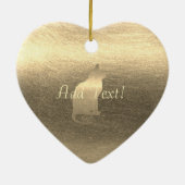 Cute Gold Cat Add Text Ornament (Achterkant)