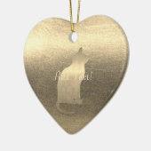 Cute Gold Cat Add Text Ornament (Links)