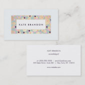 Cute Gold Circles en kleurrijk Confetti Light Blue Visitekaartje (Voorkant / Achterkant)