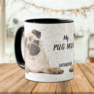 Cute Gold Confetti My Pug Mok