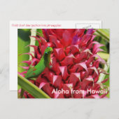 Cute gold day gecko roze anananas Hawaii Briefkaart (Voorkant / Achterkant)