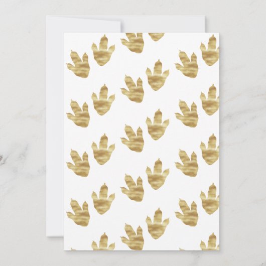 Cute Gold Dinosaur kinderen Birthday Dino Trex Kaart (Achterkant)