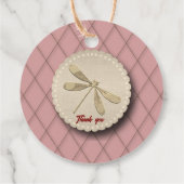 Cute Gold Dragonfly Bedankjes Labels (Achterkant)
