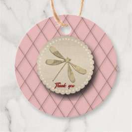 Cute Gold Dragonfly Bedankjes Labels