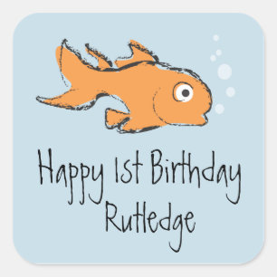 Cute Gold Fish Vierkante Sticker